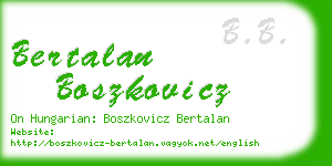 bertalan boszkovicz business card